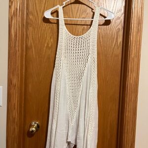 Elegant Cream Knit Beach Coverup